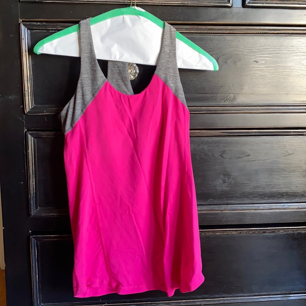 Lululemon pink and gray tank top
